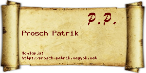 Prosch Patrik névjegykártya